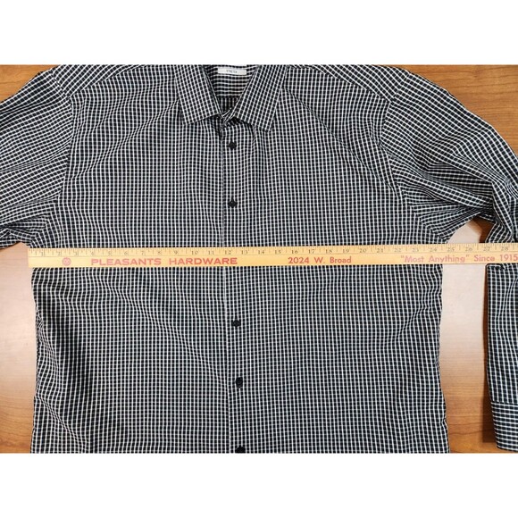 Men's Lucky Brand Stretch Regular Fit Black & White Plaid Shirt Size XXL - Picture 7 of 11